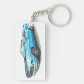 1970 Blauwe Mustang Sleutelhanger (achterkant)