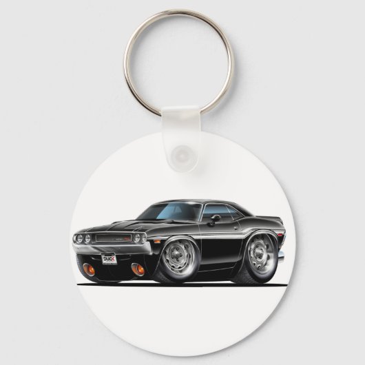 1970 Challenger Black Car Sleutelhanger (Voorkant)