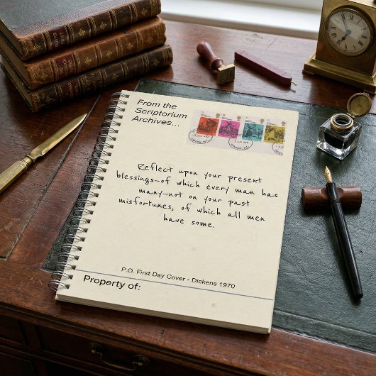 1970 Charles Dickens Antique Postage Stamp Notitieboek
