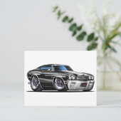 1970 Chevelle Black-White-auto Briefkaart (Staand voorkant)