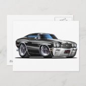 1970 Chevelle Black-White-auto Briefkaart (Voorkant / Achterkant)