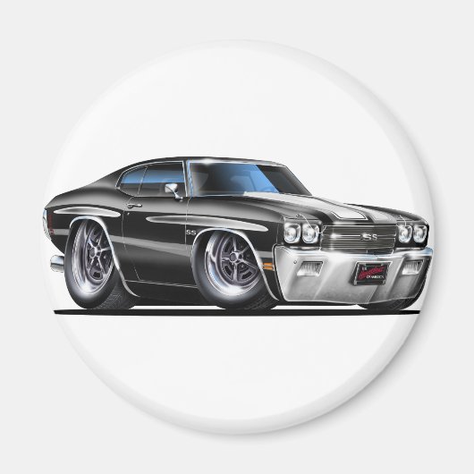 1970 Chevelle Black-White-auto Magneet (Voorkant)