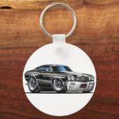 1970 Chevelle Black-White-auto Sleutelhanger (Voorkant)