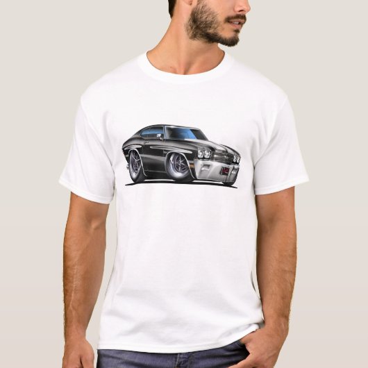 1970 Chevelle Black-White-auto T-shirt (Voorkant)