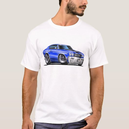 1970 Chevelle Blue-Black Car T-shirt (Voorkant)