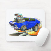 1970 Chevelle Blue-White Car Muismat (Met muis)