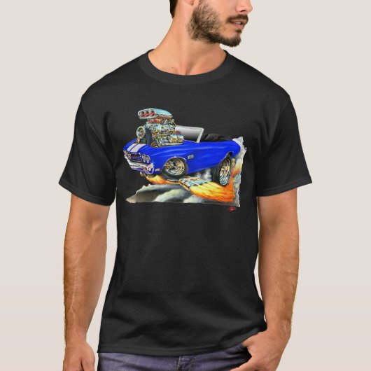 1970 Chevelle Blue-White Convertible T-shirt (Voorkant)