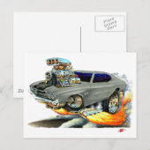 1970 Chevelle Grey-Black Car Briefkaart (Voorkant / Achterkant)