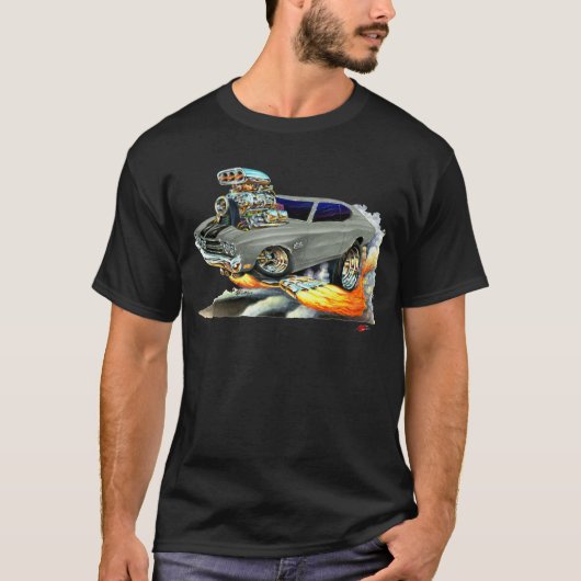 1970 Chevelle Grey-Black Car T-shirt (Voorkant)