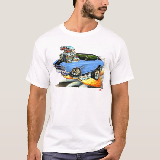 1970 Chevelle Lt Blue Car T-shirt (Voorkant)