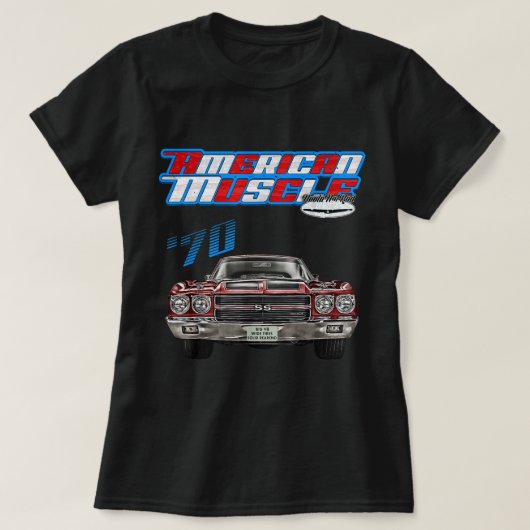 1970 Chevelle, Muscle Car,SS454,SS427,SS396,Hotrod T-shirt (Design voorkant)