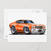 1970 Chevelle Oranje-White Car Briefkaart (Voorkant / Achterkant)