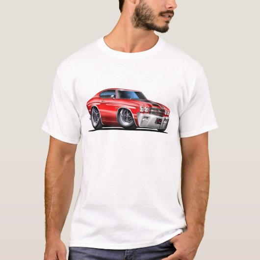 1970 Chevelle Red-Black Car T-shirt (Voorkant)