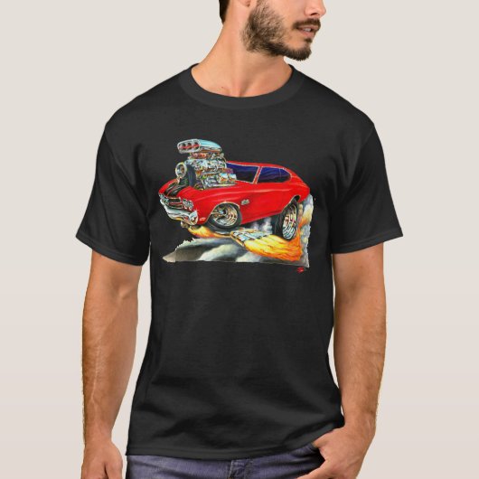 1970 Chevelle Red-Black Car T-shirt (Voorkant)