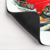 1970 Chevelle Red-Black Top Car Muismat (Hoek)