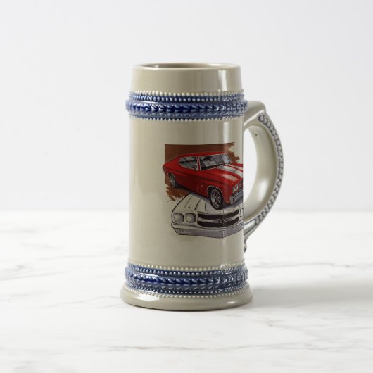 1970 Chevelle Rood-Witte auto Bierpul (Voorkant rechts)