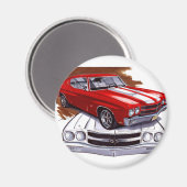 1970 Chevelle Rood-Witte auto Magneet (Voorkant / Achterkant)