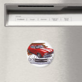 1970 Chevelle Rood-Witte auto Magneet (Insitu (Vaatwasser))