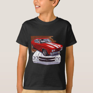 1970 Chevelle Rood-Witte auto T-shirt