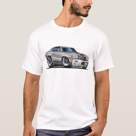 1970 Chevelle Silver-Black Car T-shirt (Voorkant)