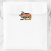 1970 Chevelle Sinaasappel-witte auto Ronde Sticker (Tas)