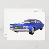 1970 Chevelle SS: Blauwe afwerking: Briefkaart (Voorkant / Achterkant)