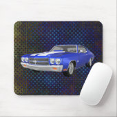 1970 Chevelle SS: Blauwe afwerking: Mousepad Muismat (Met muis)
