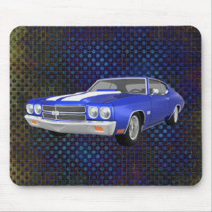1970 Chevelle SS: Blauwe afwerking: Mousepad Muismat