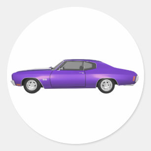 1970 Chevelle SS: Paarse finish: Ronde Sticker