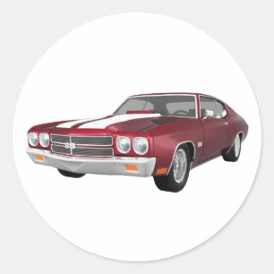 1970 Chevelle SS: Snoep Apple Finish: Ronde Sticker