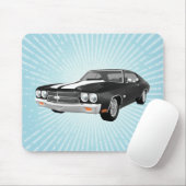 1970 Chevelle SS: Zwarte afwerking: Mousepad Muismat (Met muis)
