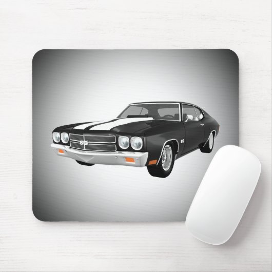 1970 Chevelle SS: Zwarte afwerking: Mousepad Muismat (Met muis)