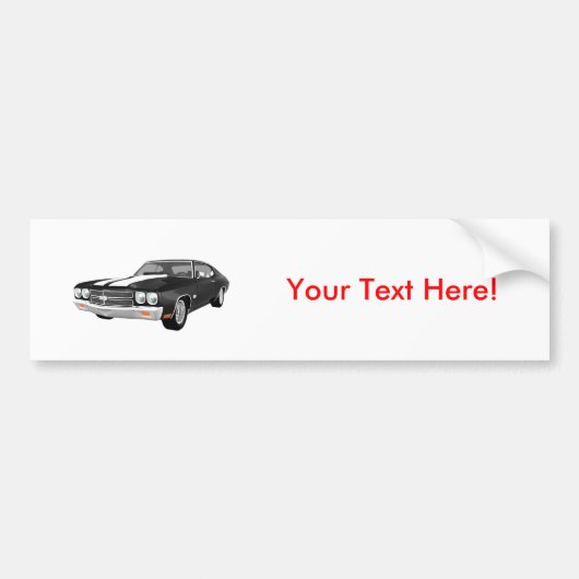 1970 Chevelle SS: zwarte finish: Bumpersticker (Voorkant)