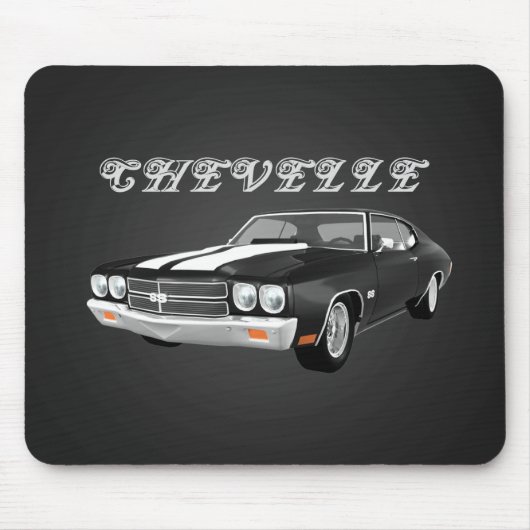 1970 Chevelle SS: zwarte finish: Mousepad Muismat (Voorkant)