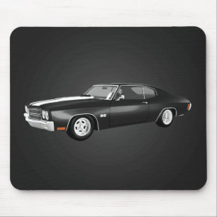 1970 Chevelle SS: zwarte finish: Mousepad Muismat