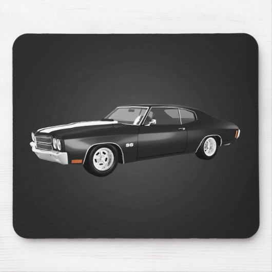 1970 Chevelle SS: zwarte finish: Mousepad Muismat (Voorkant)