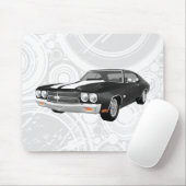 1970 Chevelle SS: zwarte finish: Mousepad Muismat (Met muis)