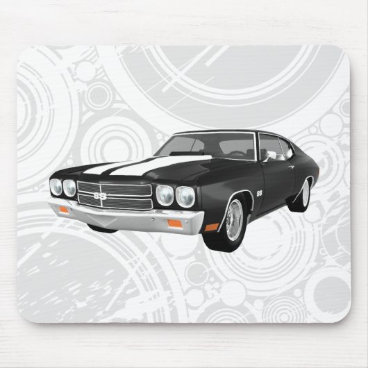 1970 Chevelle SS: zwarte finish: Mousepad Muismat (Voorkant)
