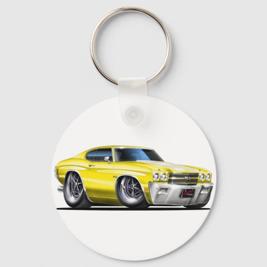 1970 Chevelle-White-auto Sleutelhanger (Voorkant)