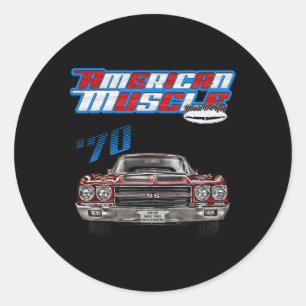 1970 Chevellemuscle Carss454SS427SS396Hotroddrag R Ronde Sticker