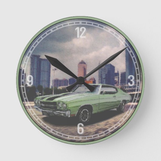 1970 Chevrolet Chevelle (groene) Decoratieve klok (Voorkant)