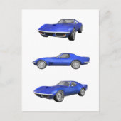 1970 Corvette: Blauwe afwerking: Briefkaart (Voorkant)