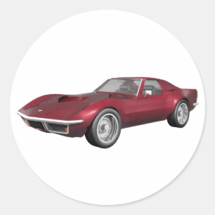 1970 Corvette Sportauto: Apple Finish Snoep: Ronde Sticker