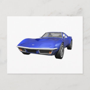 1970 Corvette Sportauto: Blauwe afwerking Briefkaart