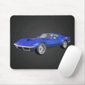 1970 Corvette Sportauto: Blauwe afwerking: Mousepa Muismat (Met muis)