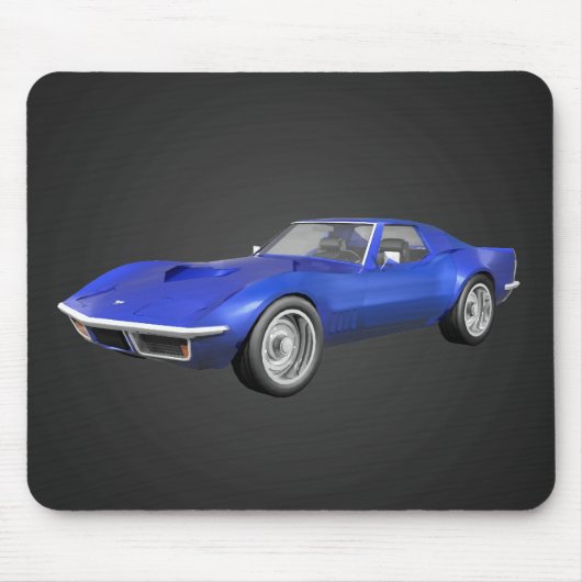 1970 Corvette Sportauto: Blauwe afwerking: Mousepa Muismat (Voorkant)