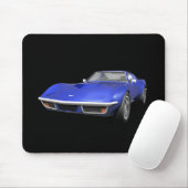 1970 Corvette Sportauto: Blauwe afwerking Muismat (Met muis)