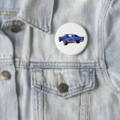 1970 Corvette Sportauto: Blauwe afwerking Ronde Button 5,7 Cm (In situ)