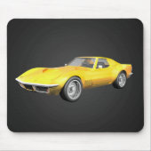 1970 Corvette Sportauto: Gele afwerking: Mousepad Muismat (Voorkant)