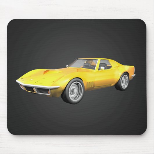 1970 Corvette Sportauto: Gele afwerking: Mousepad Muismat (Voorkant)